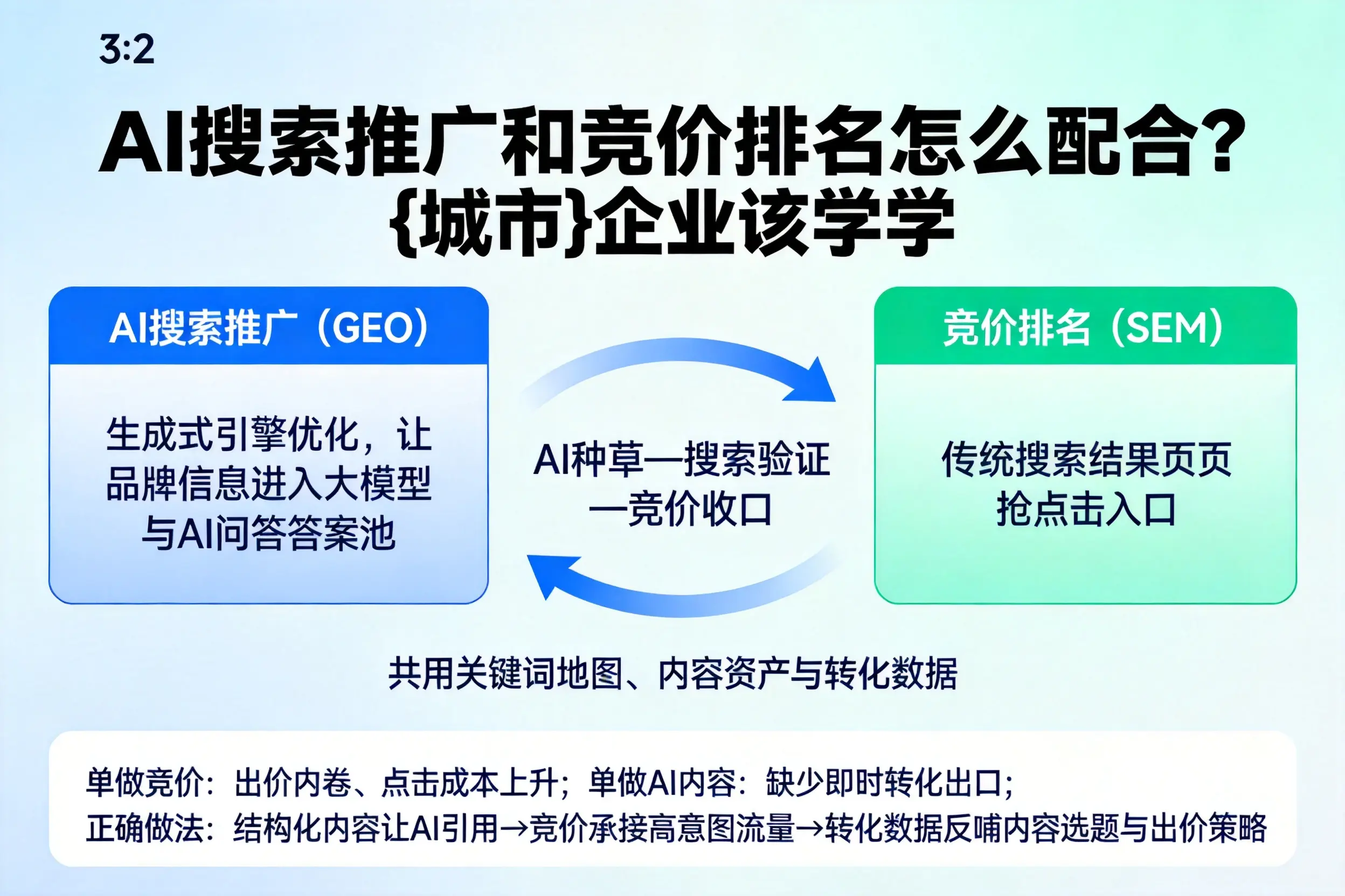 AI搜索推广和竞价排名怎么配合？安徽企业该学学
