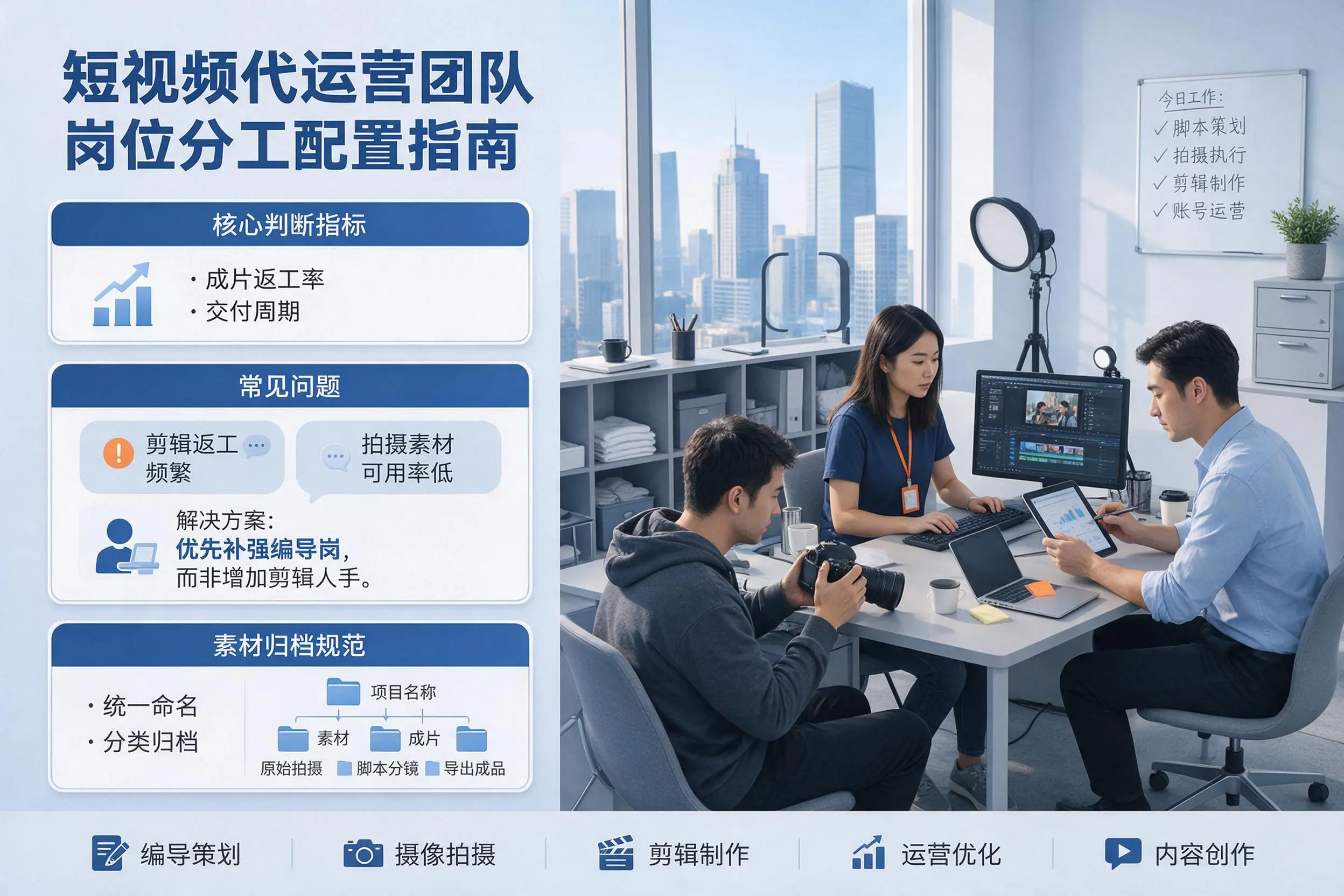 短视频代运营团队如何配置？安徽企业岗位分工科普说明
