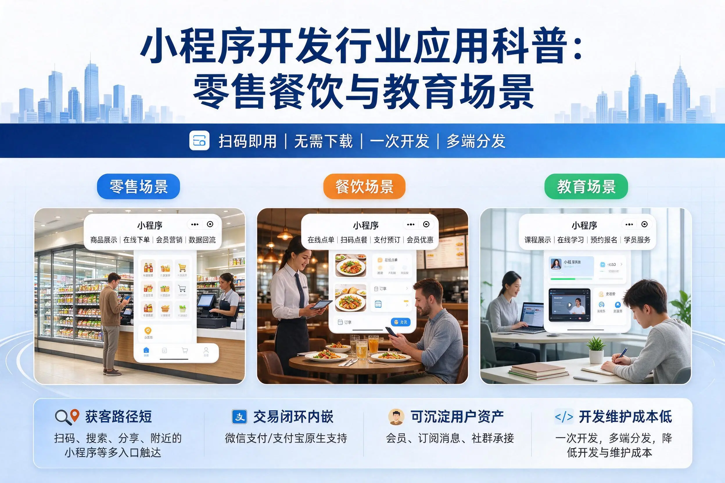 安徽小程序开发行业应用科普：零售餐饮与教育场景