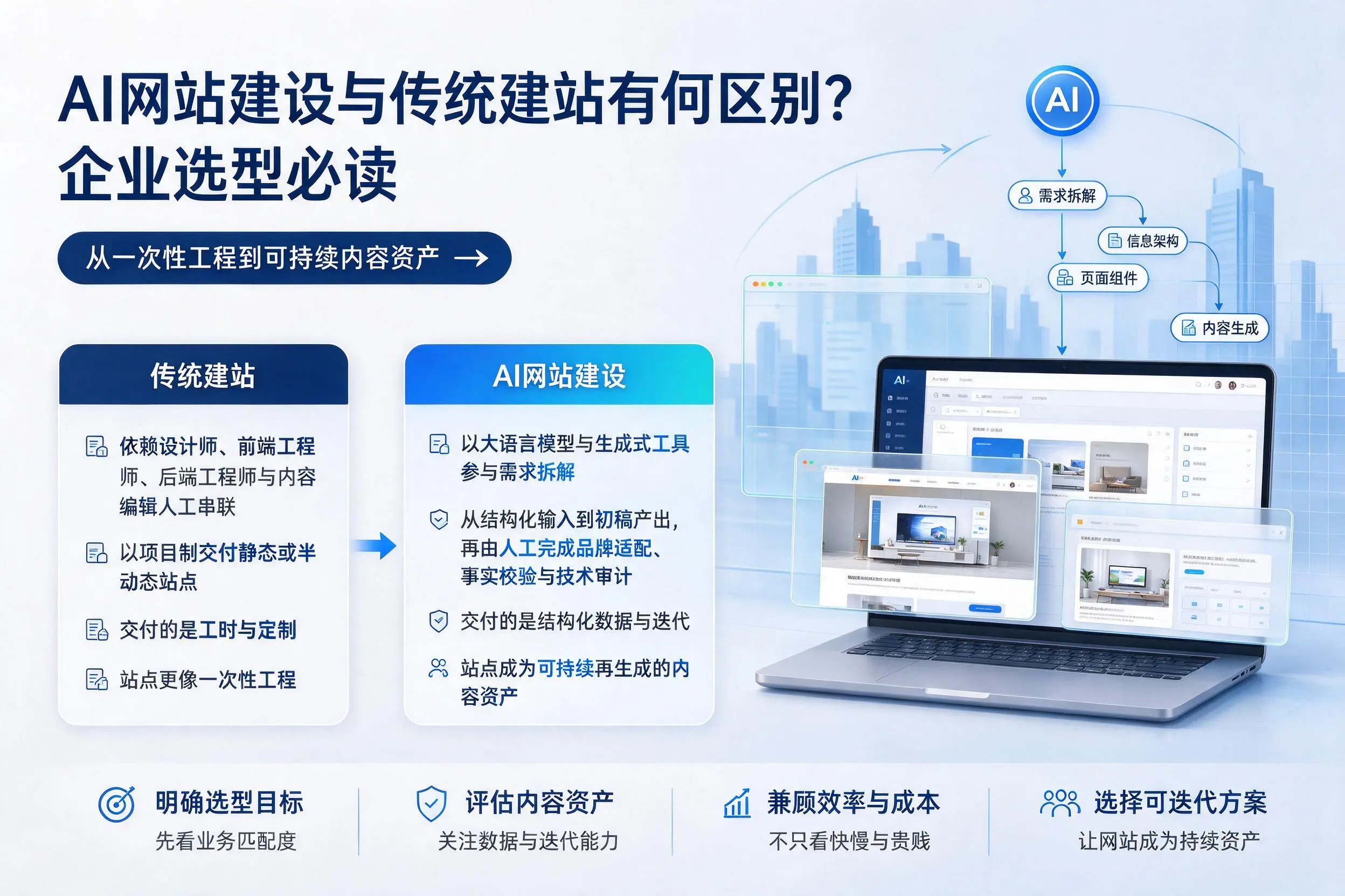 AI网站建设与传统建站有何区别？安徽企业选型必读