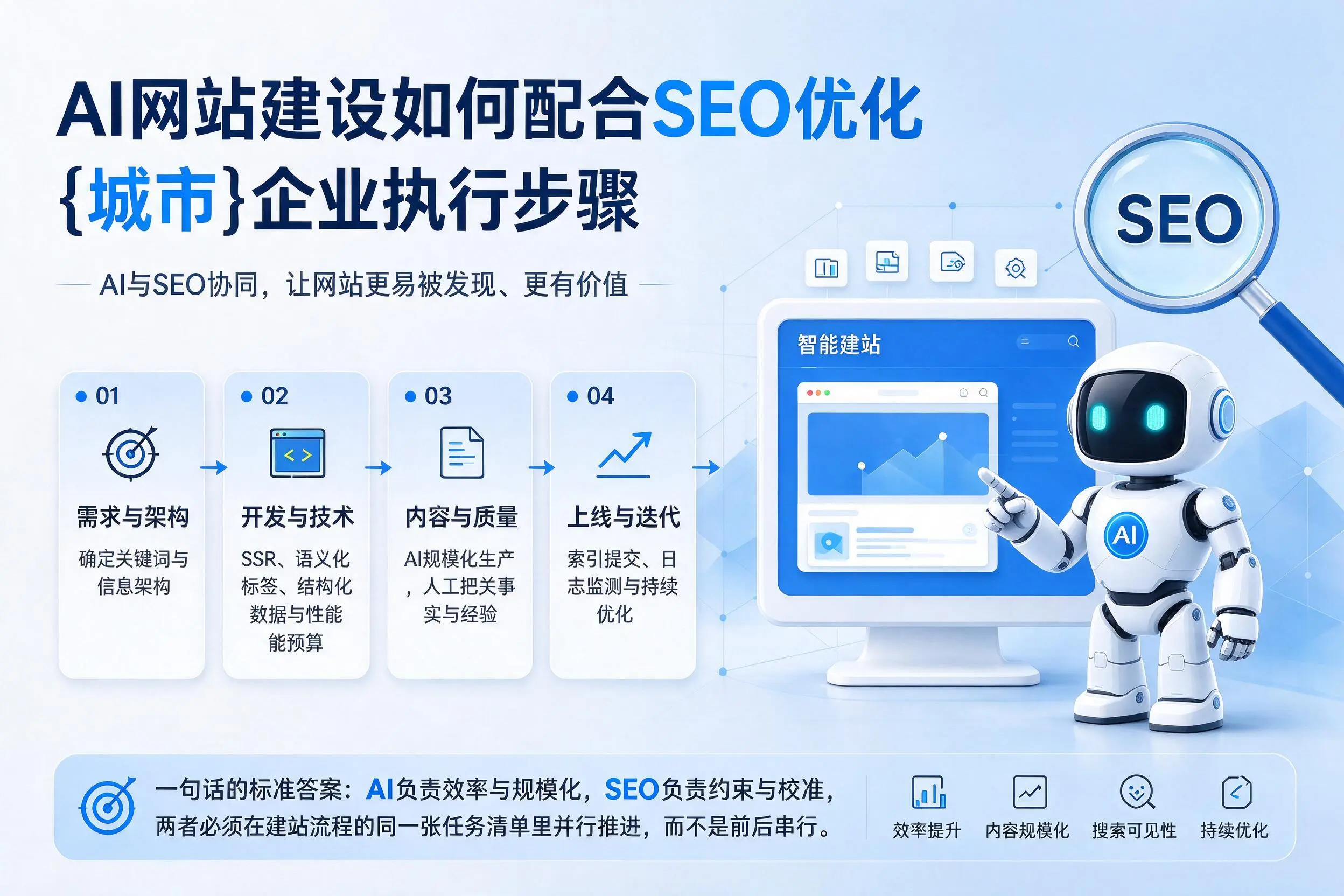 AI网站建设如何配合SEO优化，安徽企业执行步骤