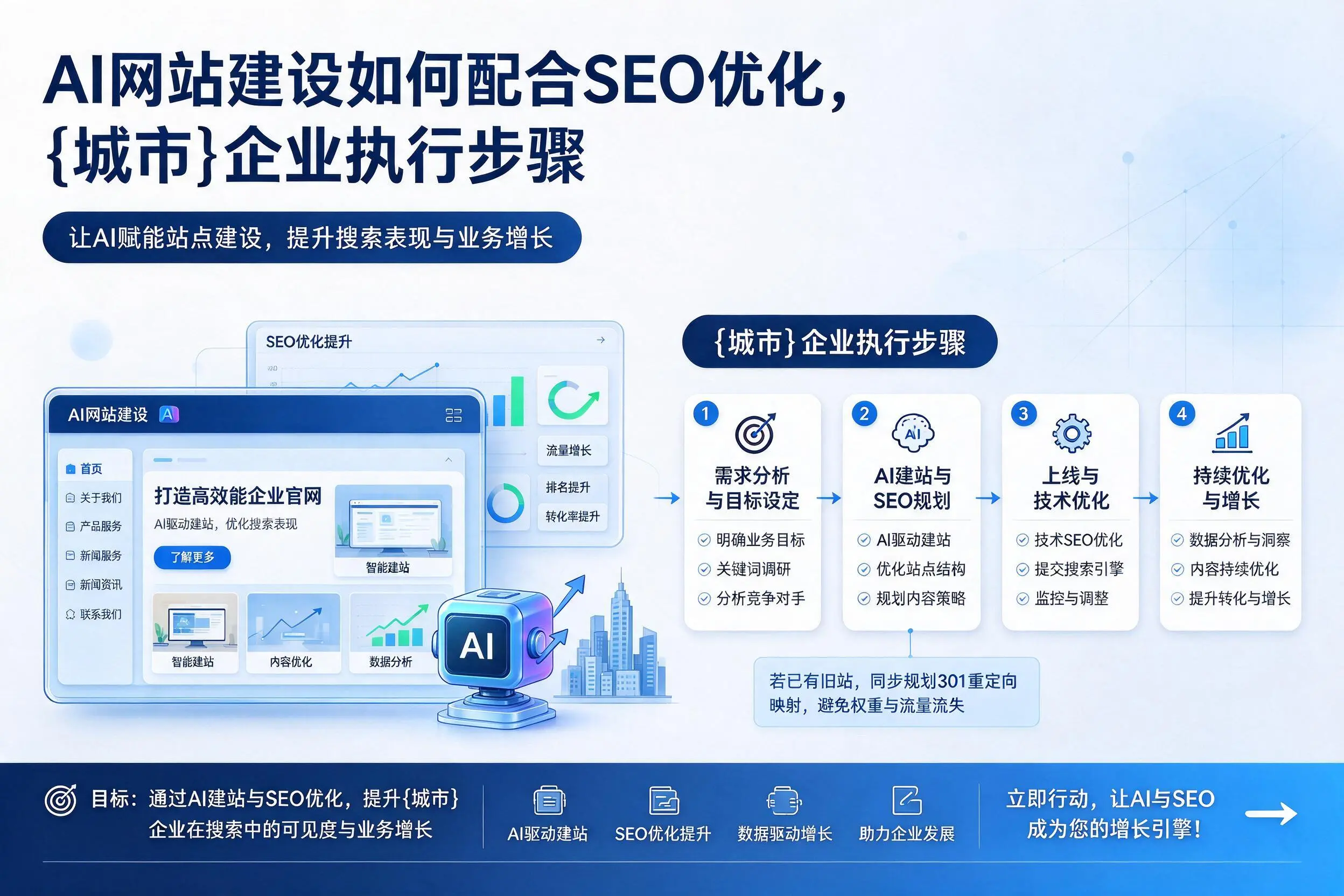 AI网站建设如何配合SEO优化，安徽企业执行步骤