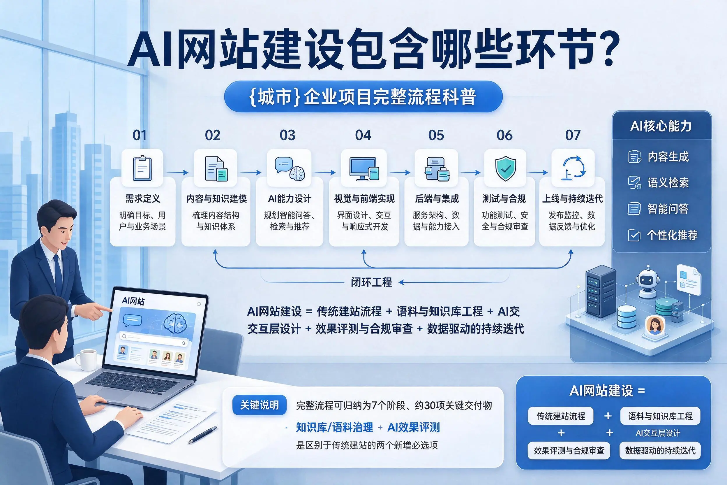AI网站建设包含哪些环节？安徽企业项目完整流程科普
